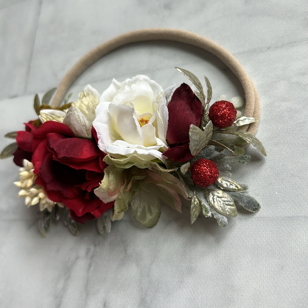Baby Girl’s Christmas Flower Crown Headband